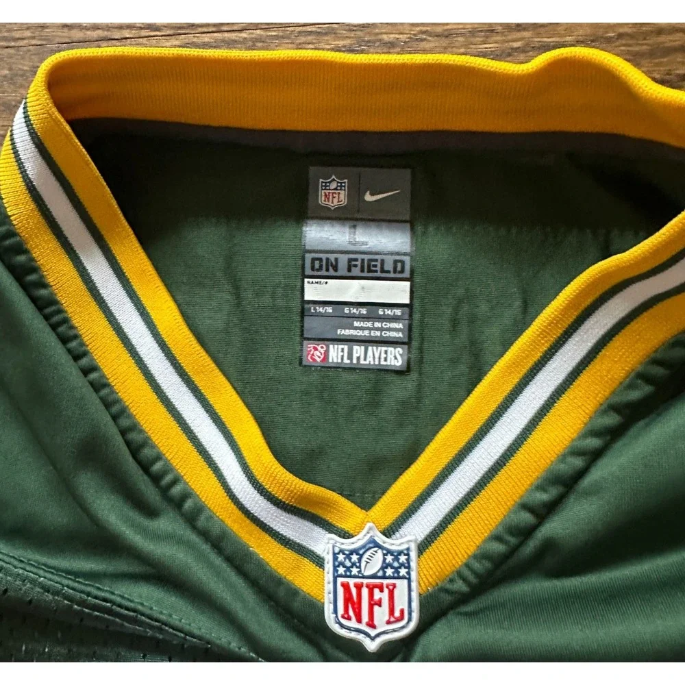 Nike NFL Green Bay Packers Aaron Rodgers 12 Youth Boys Large Football Jersey